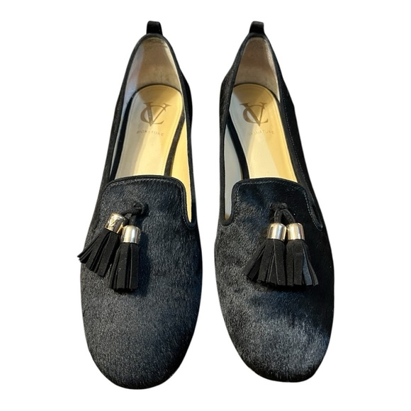 VC Signature Nancy Stylish Black Calf Hair Leather Loafers Size 8.5/38.5 - Picture 3 of 12